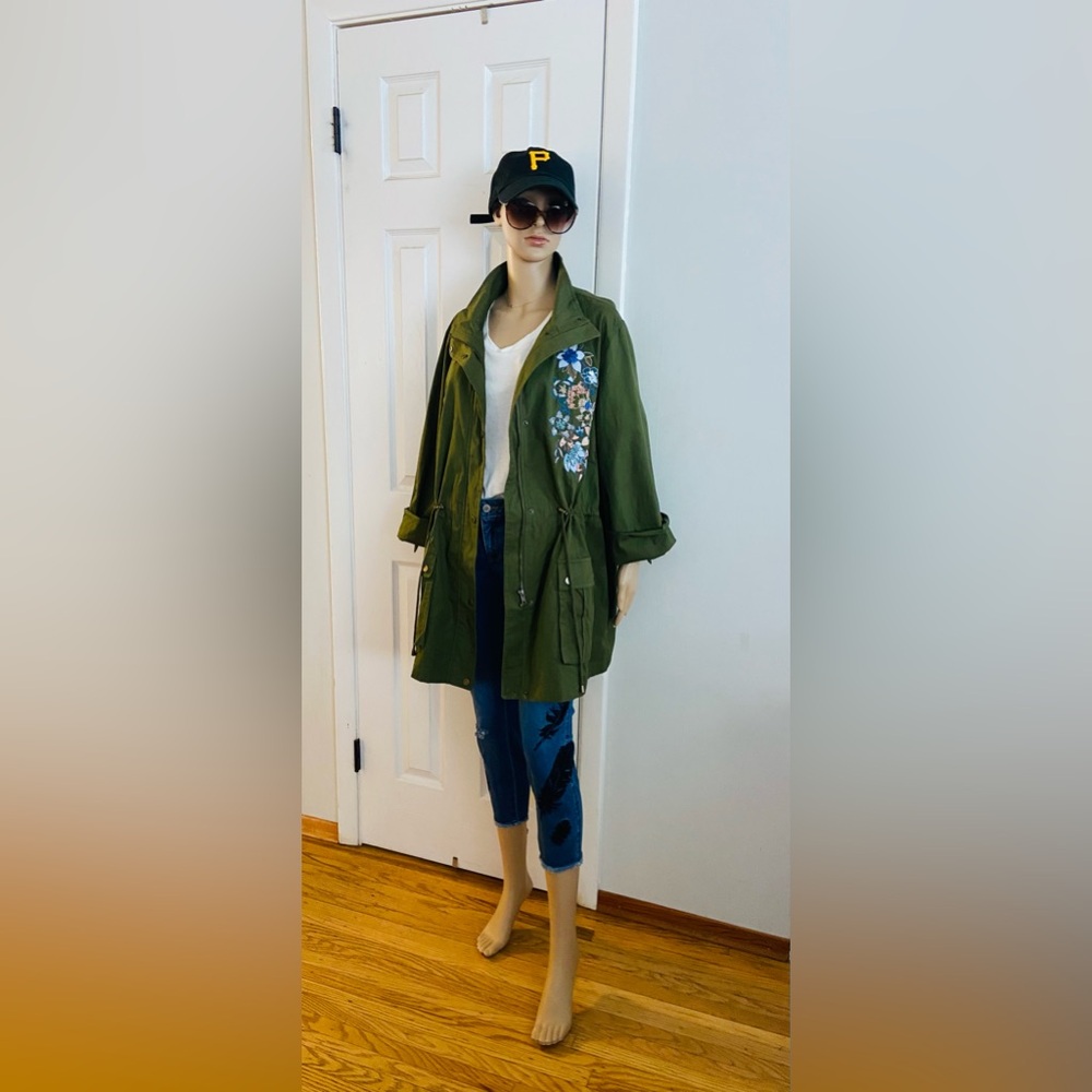 Mark Embroidered jacket Military Style Size 2X